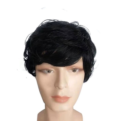 Mejores precios Peruca de cabello sintético con encaje Frente de alta temperatura de fibra de color de cabello negro
