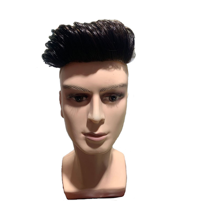 Toupee inyectado de encaje suizo para hombres 100% sistema de reemplazo de cabello humano 24mm textura