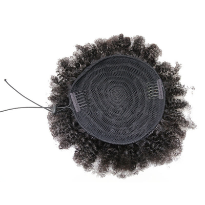 Kinky Curly Braziler de cuerda de tiro extensiones de cabello de cola de caballo con cuerda elástica envuelto alrededor