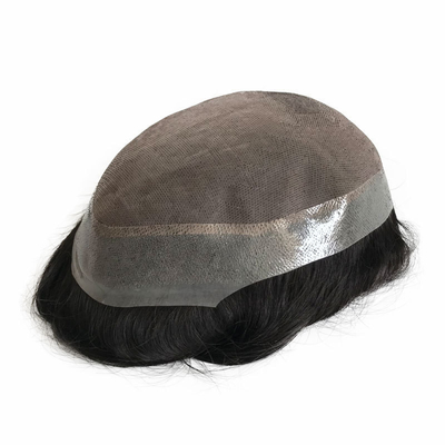 6 pulgadas de Hollywood fino y duradero Mono Base Toupee masculino con PU transparente en todo