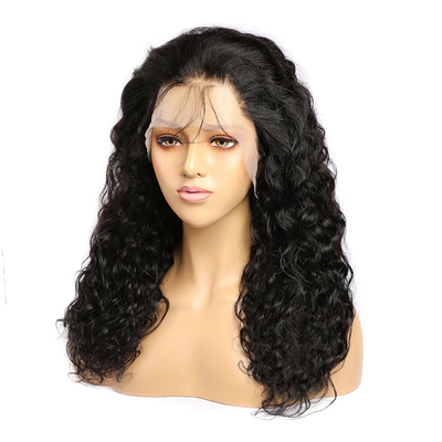 14-28 pulgadas Remy Cabello Ola de agua Frontal Pelucas de cabello humano con nudos blanqueados prepucked