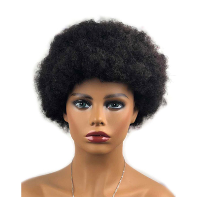 Cabello Virgen Peruca Pixie Cortar Pelucas Cortas Afro Kinky Pelucas rizadas 100% Cabello brasileño