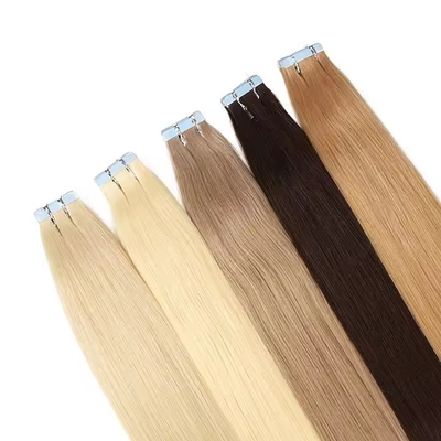 Cintas invisibles de rubio sin costura 100 extensión de cabello humano perverso recto doble cabello virgen crudo