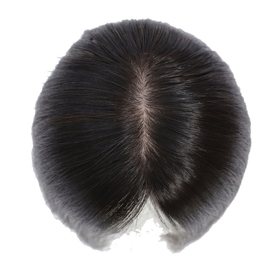 Toupee femenino liso y sedoso con alta densidad y diseño de toupe izquierdo 100% cabello humano