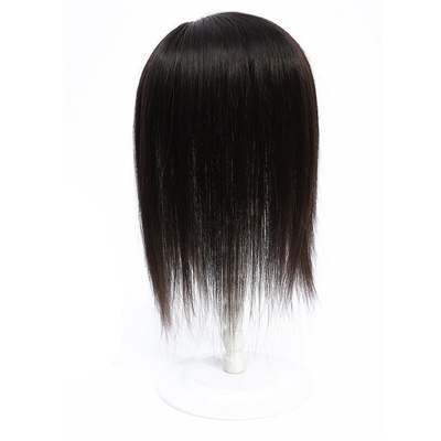 Toupee femenino liso y sedoso con alta densidad y diseño de toupe izquierdo 100% cabello humano