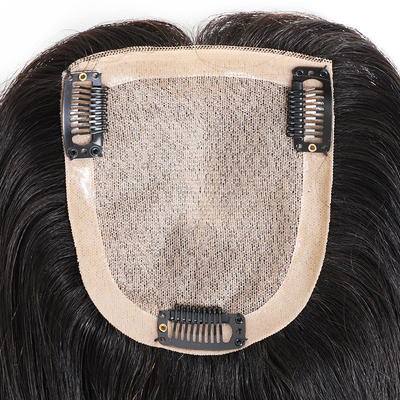 Buen toupe de cabello de verdad para mujeres con técnica hecha a mano y aberturas de seda de piel fina