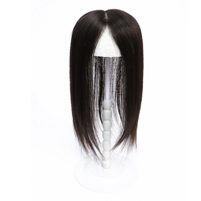 Mujeres Extensiones de cabello de toupe de densidad alta con cabello virgen recto de fabricación