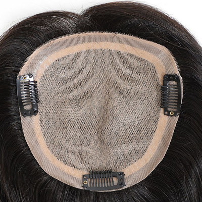 Mujeres Extensiones de cabello de toupe de densidad alta con cabello virgen recto de fabricación