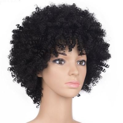 Máquina de peluca de encaje 360 hecha de cabello sintético resistente al calor en negro y 30/33 Ombre