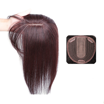 Toupee femenino directo con 100% de cabello humano y base de seda en tamaño pequeño/gran/medio
