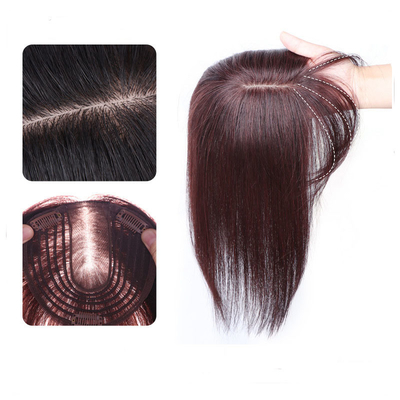 Toupee femenino directo con 100% de cabello humano y base de seda en tamaño pequeño/gran/medio