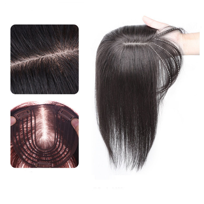 Toupee femenino directo con 100% de cabello humano y base de seda en tamaño pequeño/gran/medio