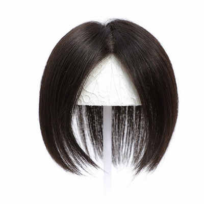 Suministro directo de toupe de mujeres con cabello brasileño negro/marrón oscuro natural en Good