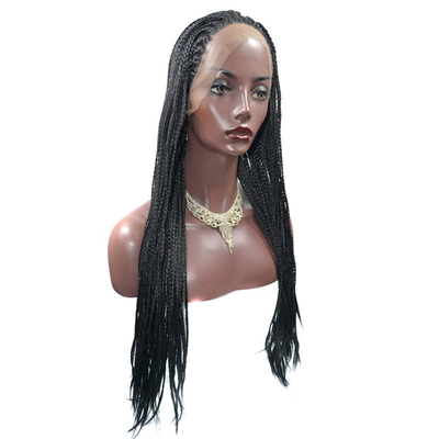 Largo cabello sintético trenzado con buenas críticas 0.2kg encaje Pelucas frontales longitud larga