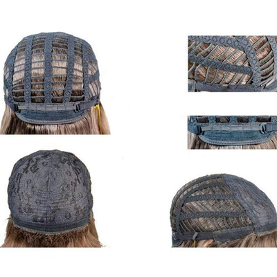 Peruca de cabello sintético larga y recta con encaje delante Cabello suave y brillante Tamaño de gorra pequeña