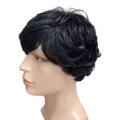 Mejores precios Peruca de cabello sintético con encaje Frente de alta temperatura de fibra de color de cabello negro