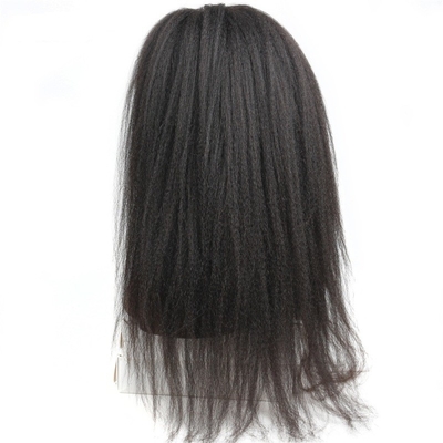 Top de pelo encaje Frente Perucas de pelo humano derecho Kinky 360 Full Peruca de encaje