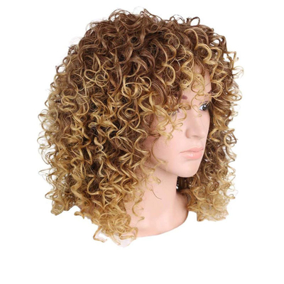 Perucas de cabello sintético de encaje completo asequibles con 150% de densidad y fibra de alta temperatura