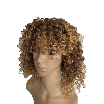 Perucas de cabello sintético de encaje completo asequibles con 150% de densidad y fibra de alta temperatura