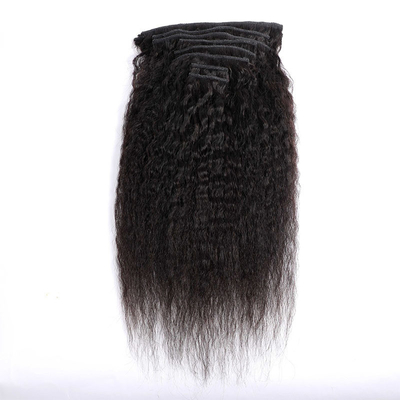 100% de pelo humano con clip en extensiones buena extensión de cabello natural