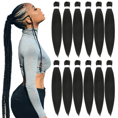 Cabello sintético de fibra de trenza Extensión de cabello pre estirado 150%/180%/200%/250% Densidad