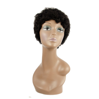 Mejora tu estilo con nuestra peluca afro corta con cuticular completa 180% de densidad rizada de corte de hada