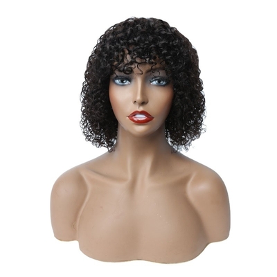 Mejora tu estilo con nuestra peluca afro corta con cuticular completa 180% de densidad rizada de corte de hada