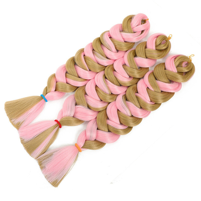 Cabello de trenza de fibra a alta temperatura a granel 100% de verdadero cabello verdadero para uñas de tipo pre-agregado