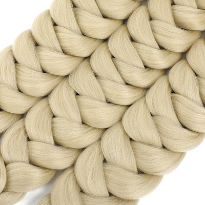 Cabello de trenza de fibra a alta temperatura a granel 100% de verdadero cabello verdadero para uñas de tipo pre-agregado