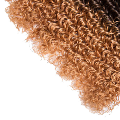 100% natural de onda profunda de doble trama brasileña Remy Vendedor de paquetes de pelo con color Ombre