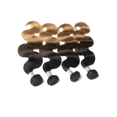100% natural de onda profunda de doble trama brasileña Remy Vendedor de paquetes de pelo con color Ombre