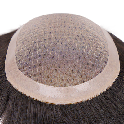 100% cabello humano virgen toupe de encaje completo para hombre con malla mono y material base de encaje