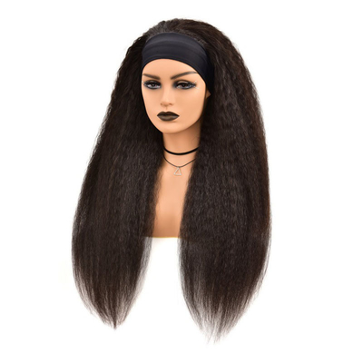 Material base de encaje suizo Cabello remy de grado humano de cabello recto Bandera para la cabeza Peruca para mujeres negras