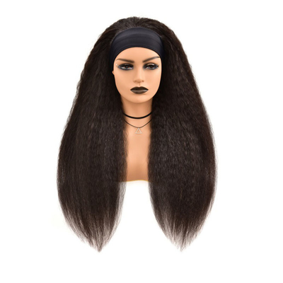 Material base de encaje suizo Cabello remy de grado humano de cabello recto Bandera para la cabeza Peruca para mujeres negras