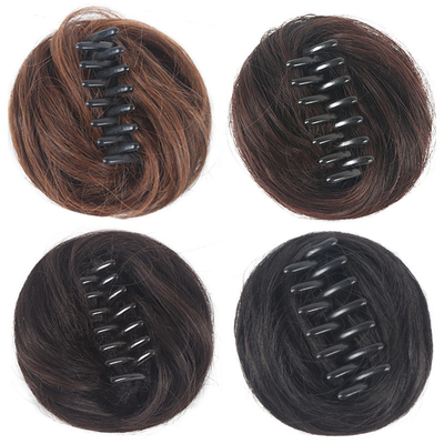 Marrón claro/marrón oscuro/negro marrón/negro natural 100% de cabello humano Chignon de moda