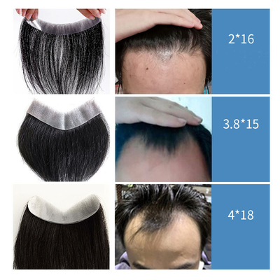 Full Hand Made Slicked Back Style Hairline 100% Reemplazo de cabello humano Toupee para hombres