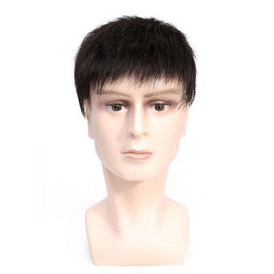 Diseño izquierdo Toupee masculino de encaje suizo con aberturas de piel delgada y pelo humano 100%