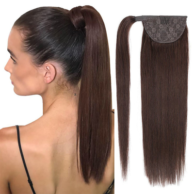 Remy Hair Extensión de cola de caballo de pelo humano brasileño con cuticular alineada gancho y bucle