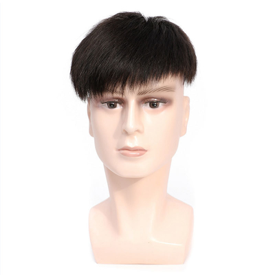 Diseño izquierdo Toupee masculino de encaje suizo con aberturas de piel delgada y pelo humano 100%