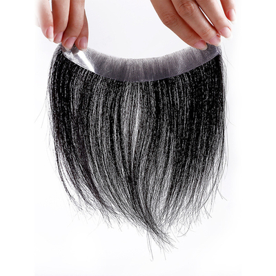 Diseño izquierdo Toupee masculino de encaje suizo con aberturas de piel delgada y pelo humano 100%