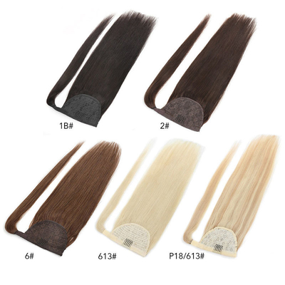 Remy Hair Extensión de cola de caballo de pelo humano brasileño con cuticular alineada gancho y bucle