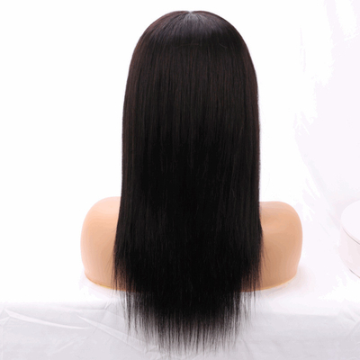 Básico de encaje suizo de encaje recto Peruca delantera con flecos 100% Cabello humano Cabello virgen
