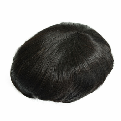 Colore natural Toupee masculino con estilo de espalda personalizado 100% encaje de encaje para cabello humano