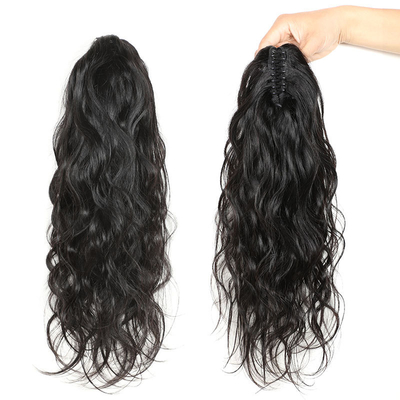 8-28 pulgadas de pelo ondulado Remy cuerpo onda clip garra cola de caballo extensiones de cabello para mujeres negras