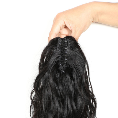 8-28 pulgadas de pelo ondulado Remy cuerpo onda clip garra cola de caballo extensiones de cabello para mujeres negras