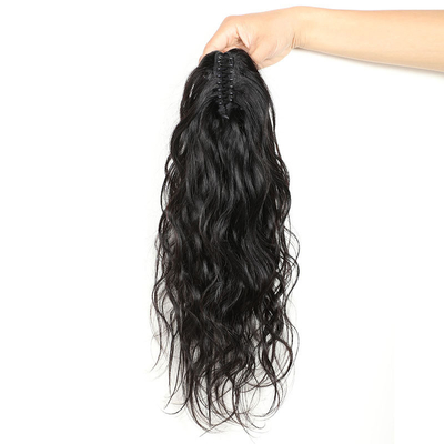 8-28 pulgadas de pelo ondulado Remy cuerpo onda clip garra cola de caballo extensiones de cabello para mujeres negras