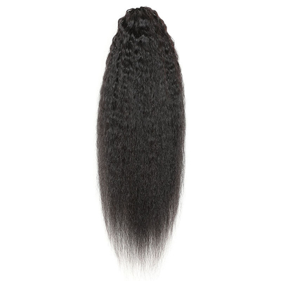 0.2kg de cabello humano de cuerda de tracción Kinky extensiones de cola de caballo recta para mujeres 2022