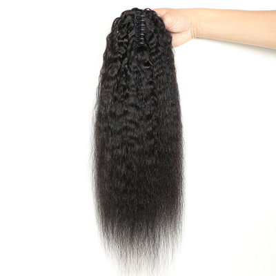 0.2kg de cabello humano de cuerda de tracción Kinky extensiones de cola de caballo recta para mujeres 2022