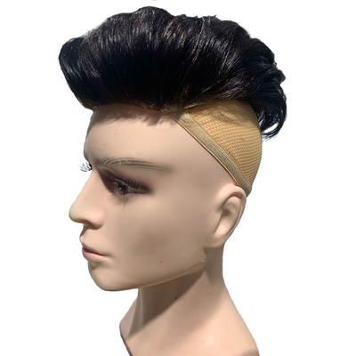 Toupee inyectado de encaje suizo para hombres 100% sistema de reemplazo de cabello humano 24mm textura