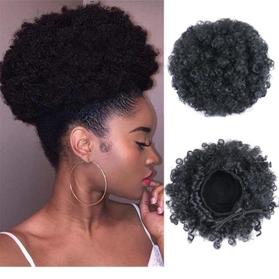 Mejores precios para las extensiones de cabello Afro Kinky Curly Resistente al calor estilo Chignon